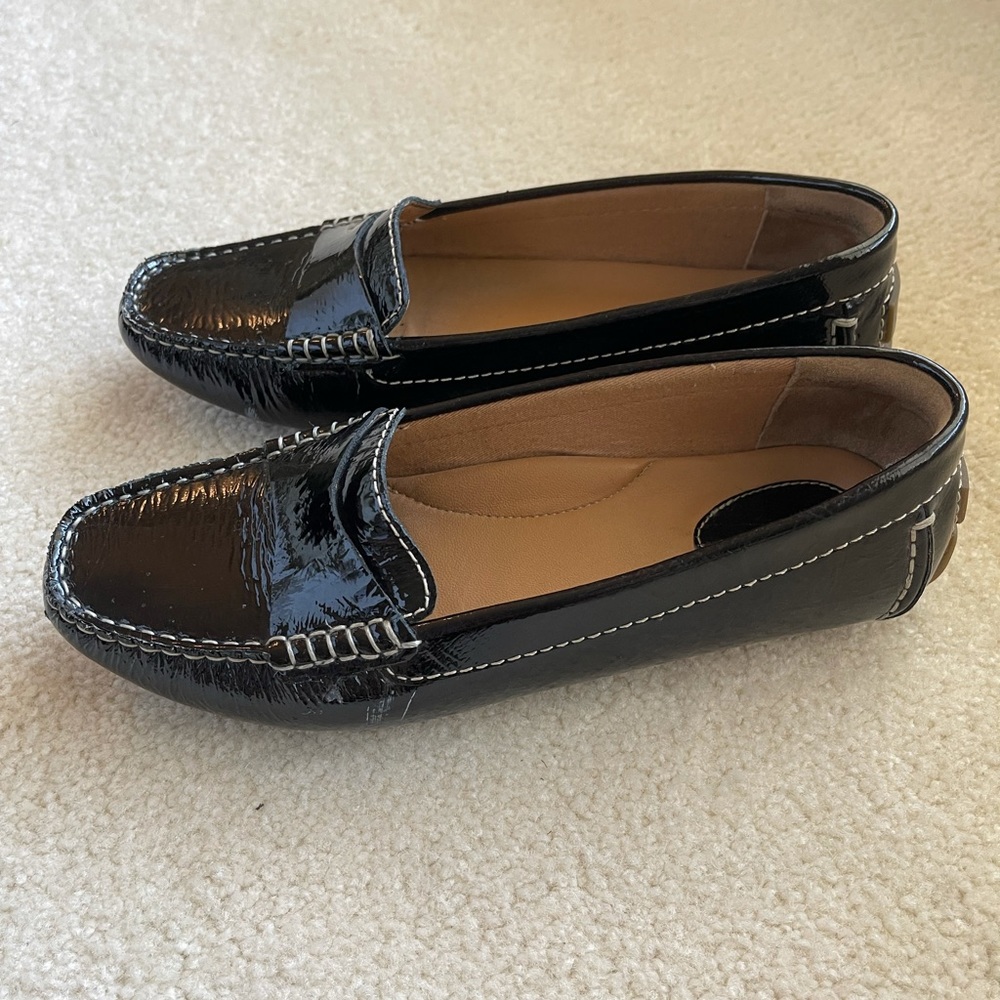 Clarks Black Leather Loafers Size 8.5
